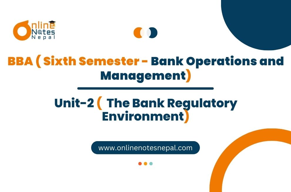 Unit 2: The Bank Regulatory Environment